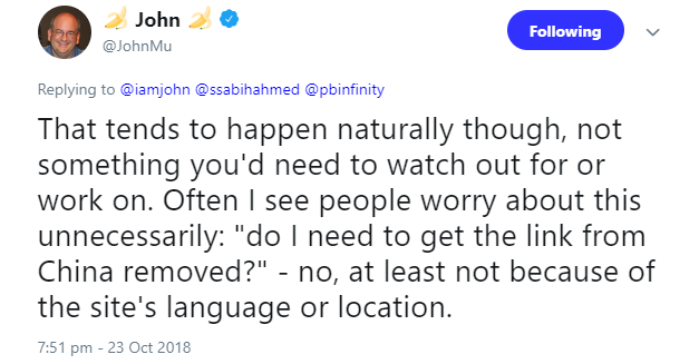 Google: Links aus anderen Ländern sind in Ordnung