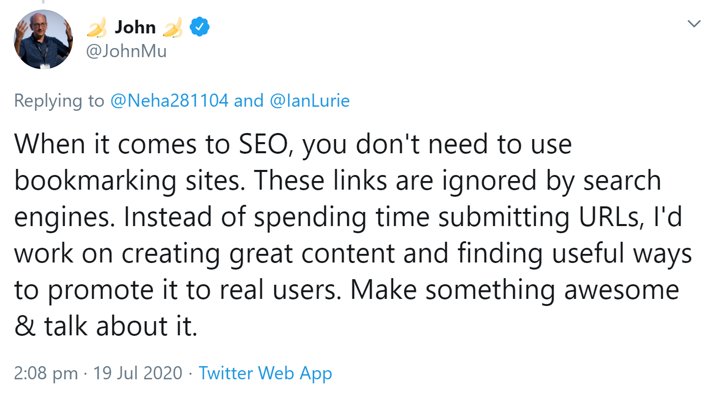 Google: Links von Bookmarking Websites bringen aus SEO-Sicht nichts