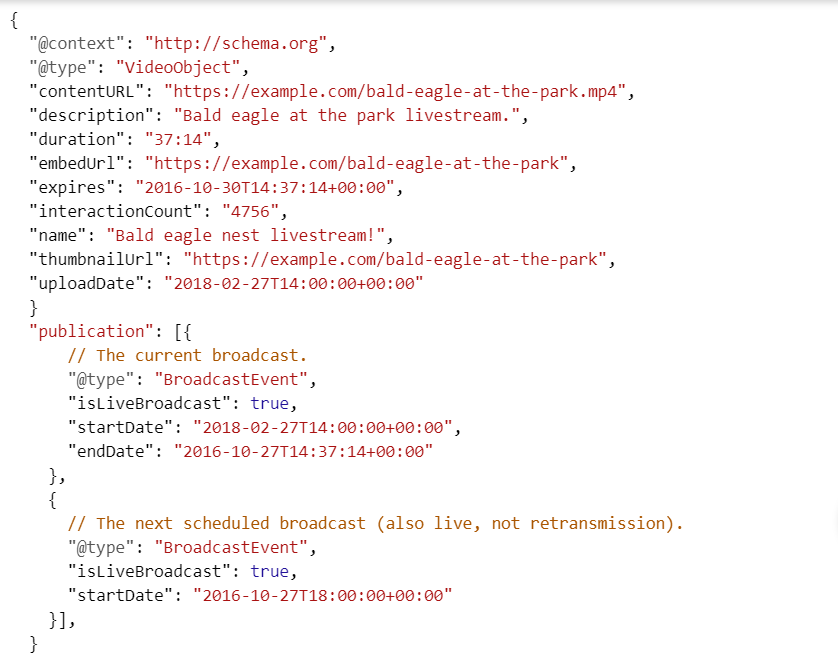 Google: strukturierte Daten für Live-Videos im Forma JSON-LD