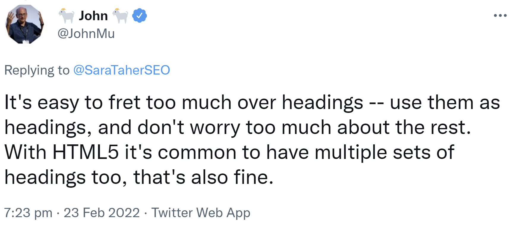 Google: 'Macht Euch nicht zu vielen Sorgen wegen Überschriften.'