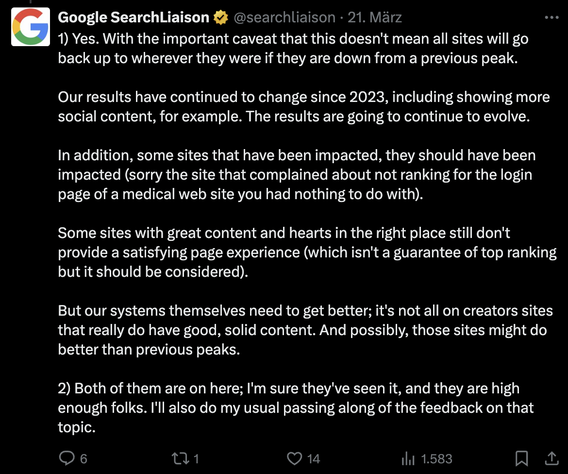 Google: Manche Websites mit guten Inhalten bieten keine gute Page Experience