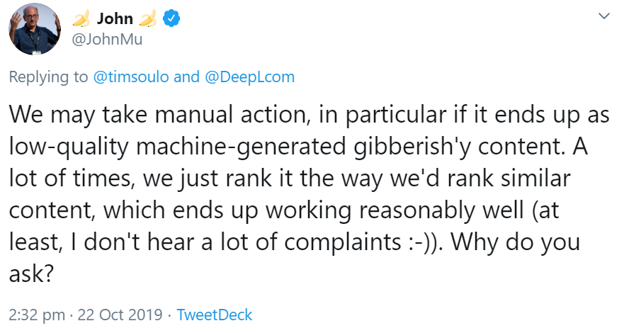 Google: Maschinelle Übersetzungen können genauso gut ranken wie Übersetzungen von Hand