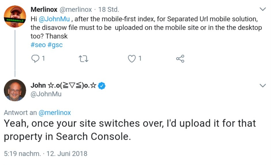 Google: Bei 'Mobile First' auf Disavow-Dateien achten