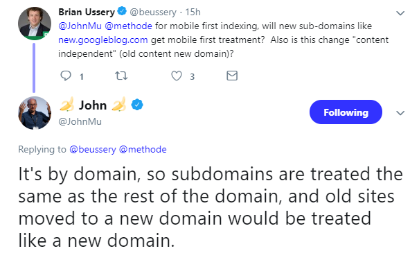 Google und Mobile First: Subdomains bestehender Domains werden behandelt wie die bestehenden Domains