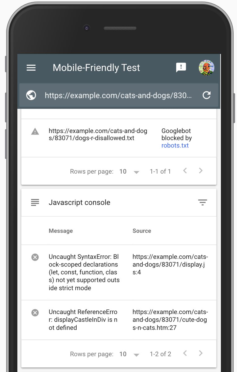 Google Mobile Friendly Test zeigt jetzt gerendertes HTML an