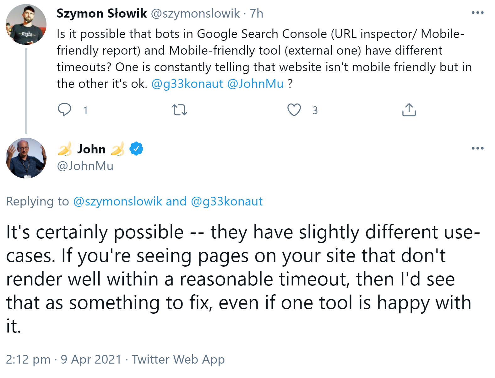 Google: Wenn Seite nicht innerhalb eines angemessenen Zeitraums gerendert wird, sollte man handeln