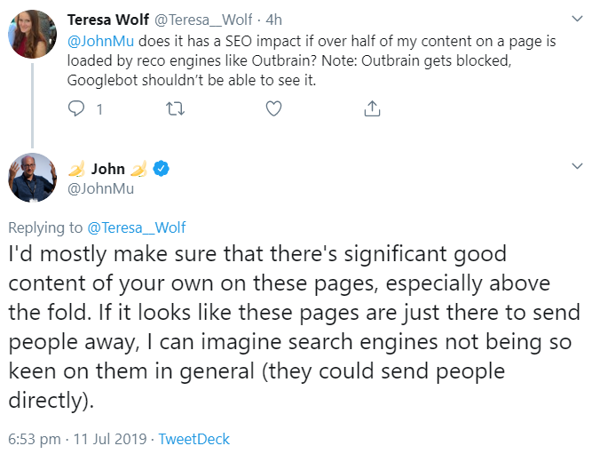 Google: Auf Webseiten möglichst viele eigene Inhalte anbieten