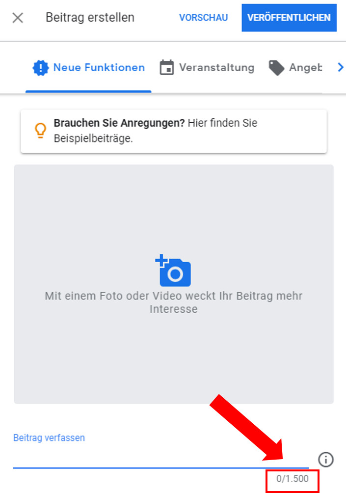 Google: neues Limit für Posts von 1.500 Zeichen