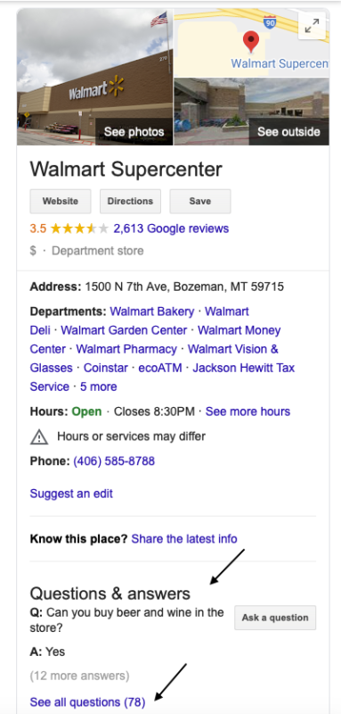 Google My Business: Q&As wieder da