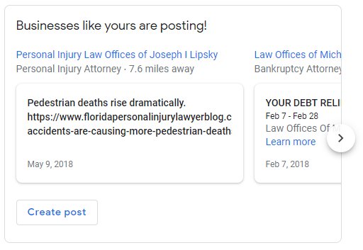 Google My Business zeigt Konkurrenz-Posts