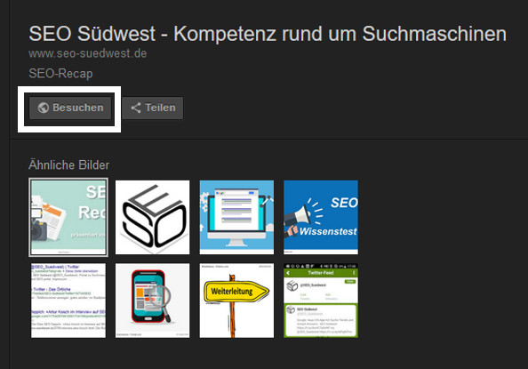 Google: Bildersuche ohne Button 'Bild ansehen'