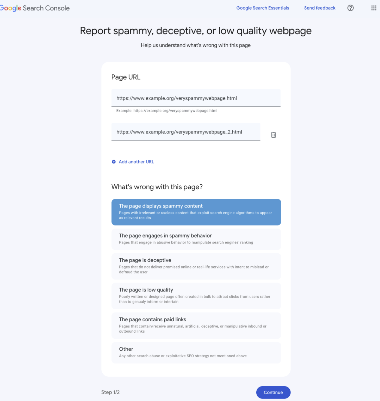 Google: neues Feedback-Formular zum Melden von Spam