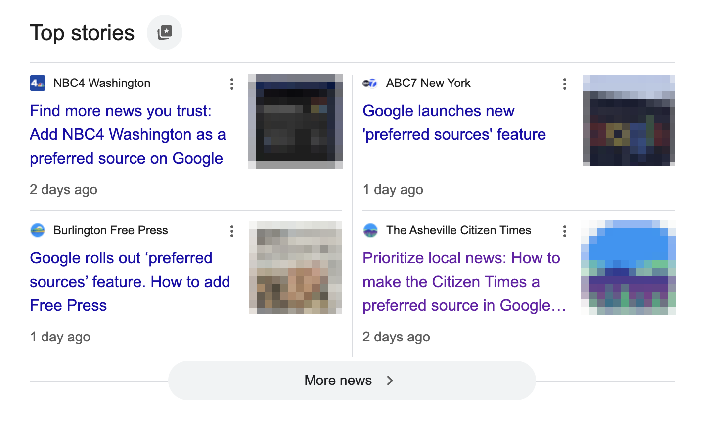 Google: News-Websites beschreiben, wie man sie als bevorzugte Quelle hinzufügen kann