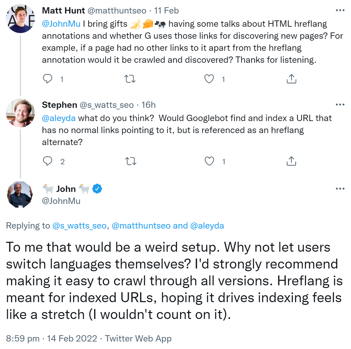Google: nicht darauf verlassen, dass Hreflang beim Indexieren hilft