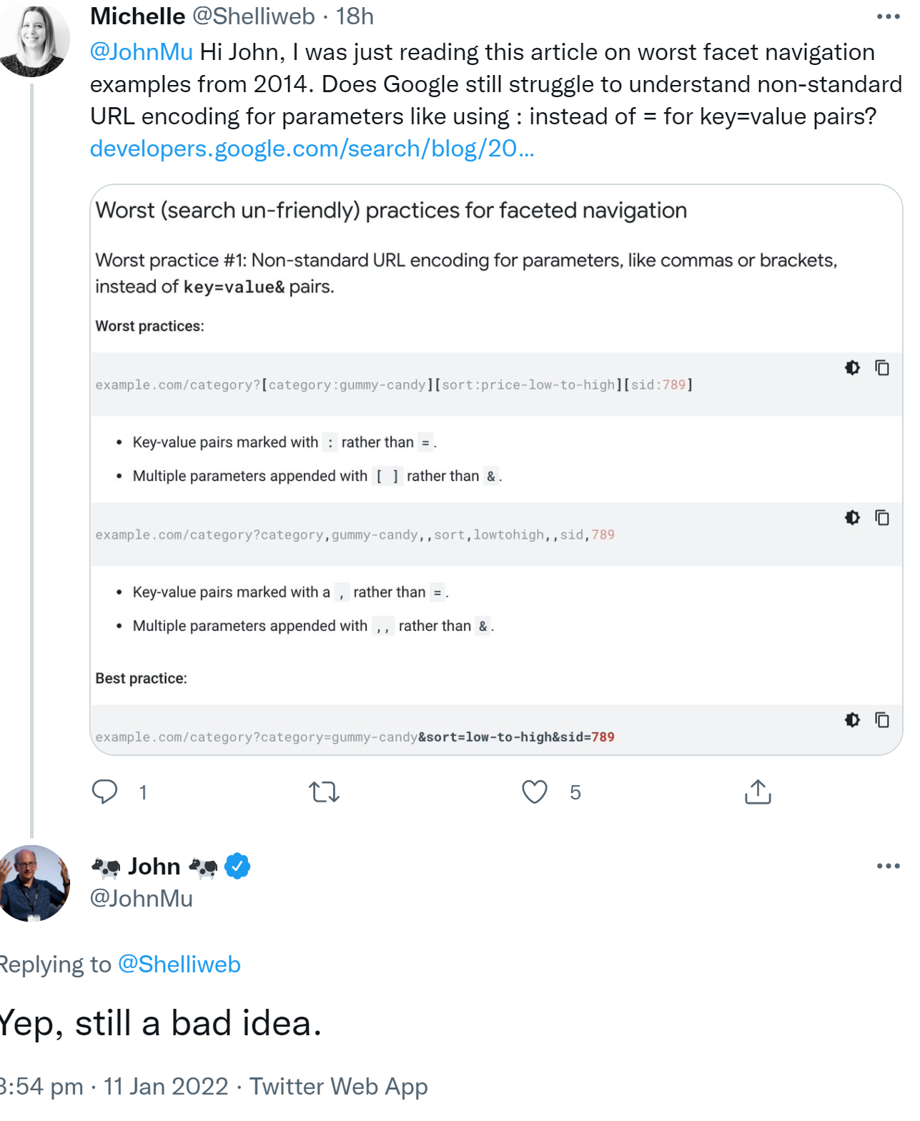 Google: Die nicht standardkonforme Verwendung von URL-Parametern ist noch immer eine schlechte Idee