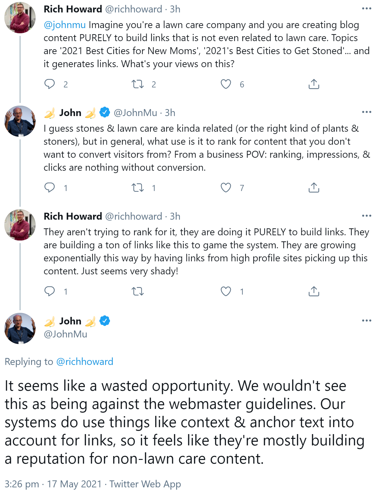 Google: Nicht themenrelevante Links bringen nichts für ein bestimmtes Thema