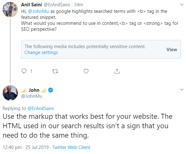 Man muss nicht das gleiche Markup wie Google verwenden