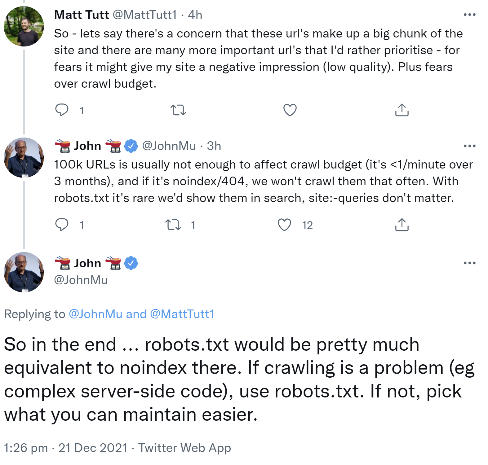 Google: Noindex und robots.txt sind in vielen Fällen gleichwertig