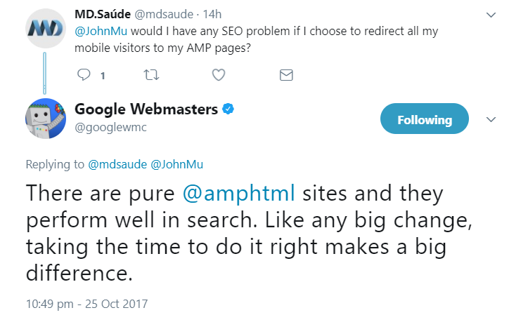 Google: Es ist ok, den gesamten mobilen Traffic auf AMP-Seiten zu schicken
