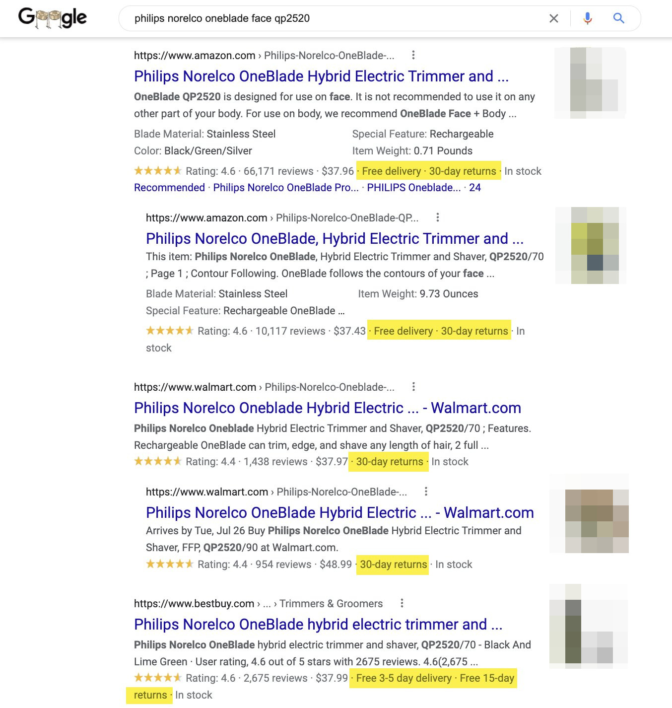 Google testet Anreicherung organischer Suchergebnisse mit Daten aus dem Merchant Center Feed