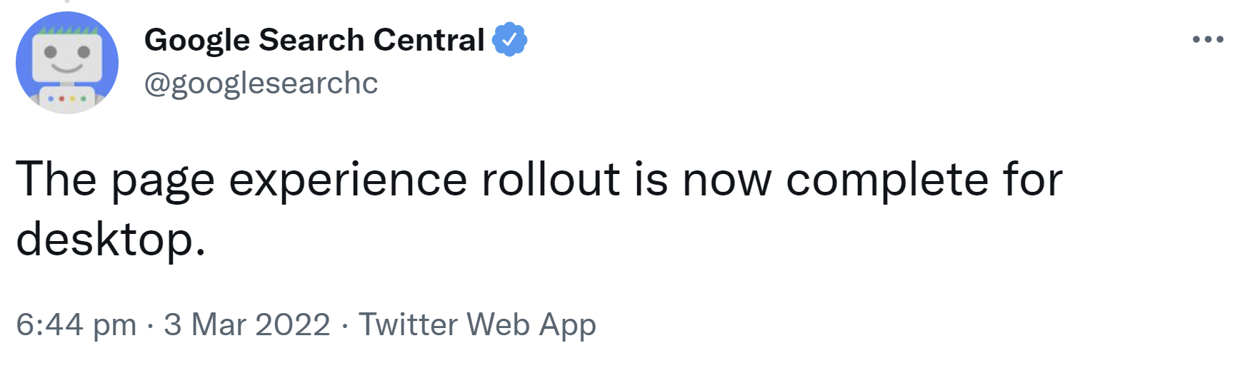 Google Page Experience Update für Desktop ist abgeschlossen