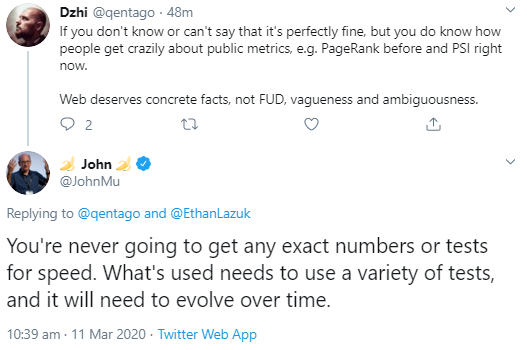 Google: keine exakten Tools oder Metriken zur Speedmessung