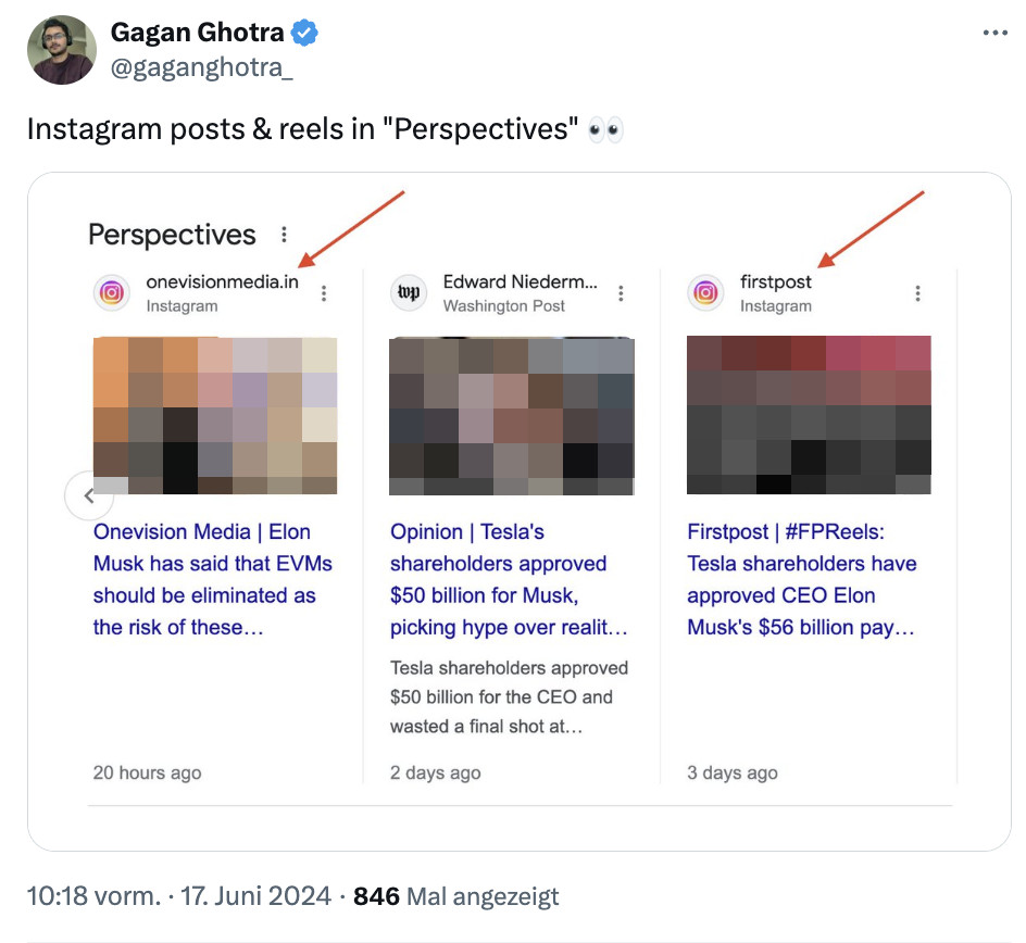 Google Perspectives mit Insta-Posts
