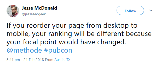 Google: Position von Inhalten kann relevant für die Rankings sein
