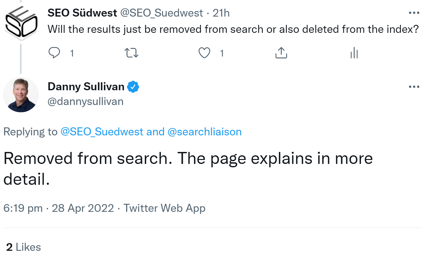 Google: Persönliche Daten werden aus der Suche entfernt, nicht aus dem Index gelöscht