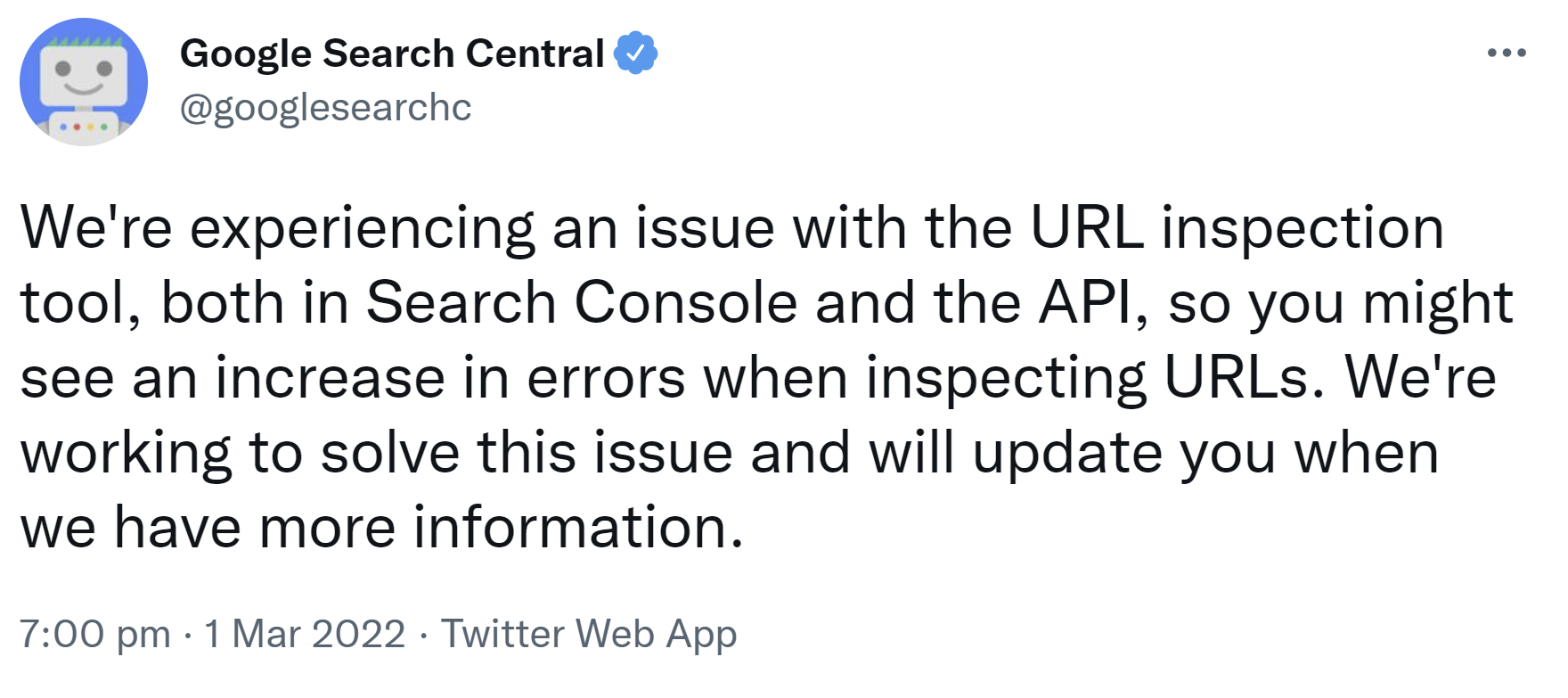 Google: Probleme mit dem URL Inspection Tool