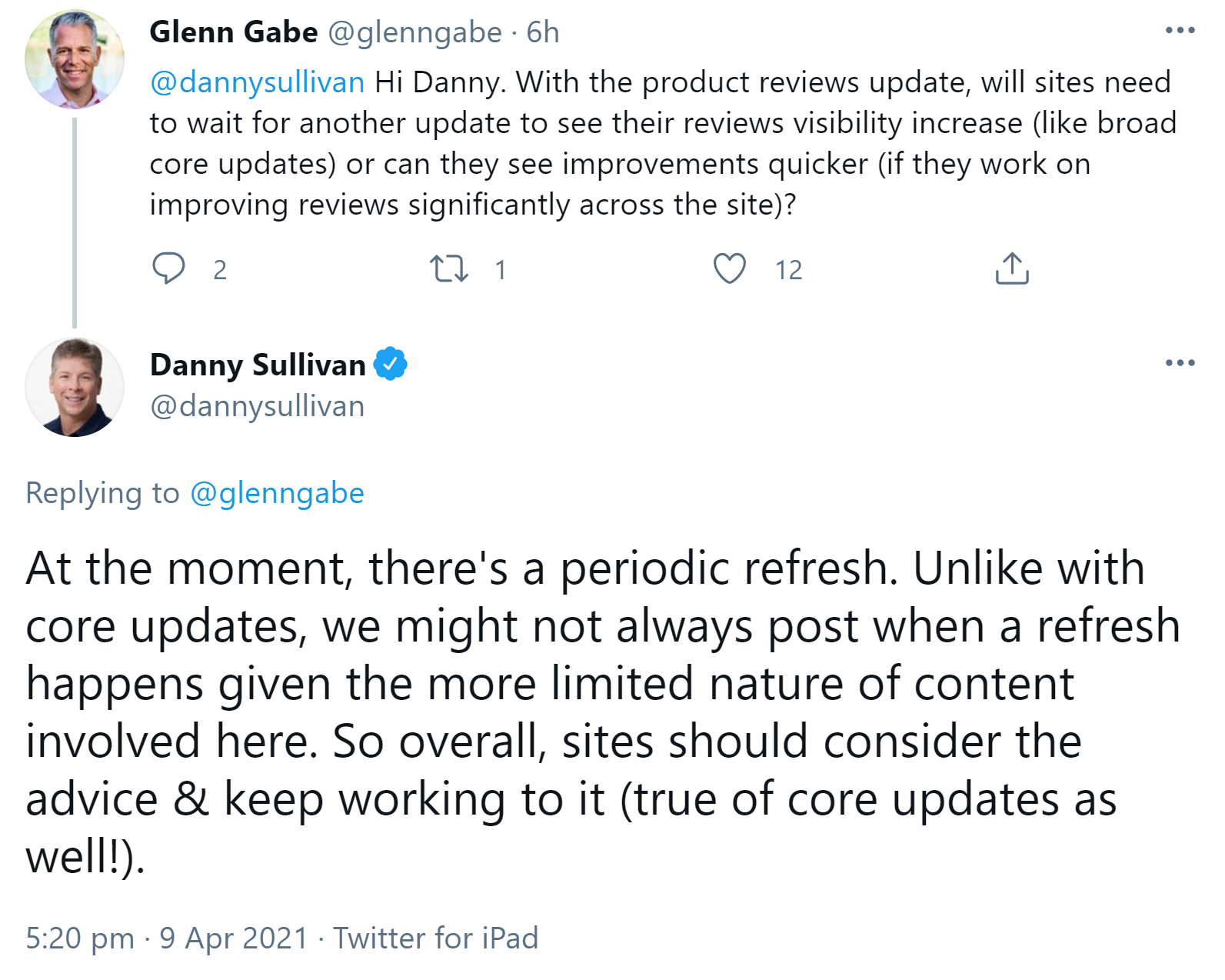 Google: Product Reviews Updates werden regelmäßig erfolgen