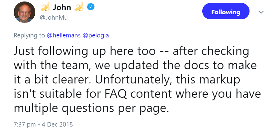 Google: Strukturierte Daten für Q&A nicht für FAQ-Seiten geeignet