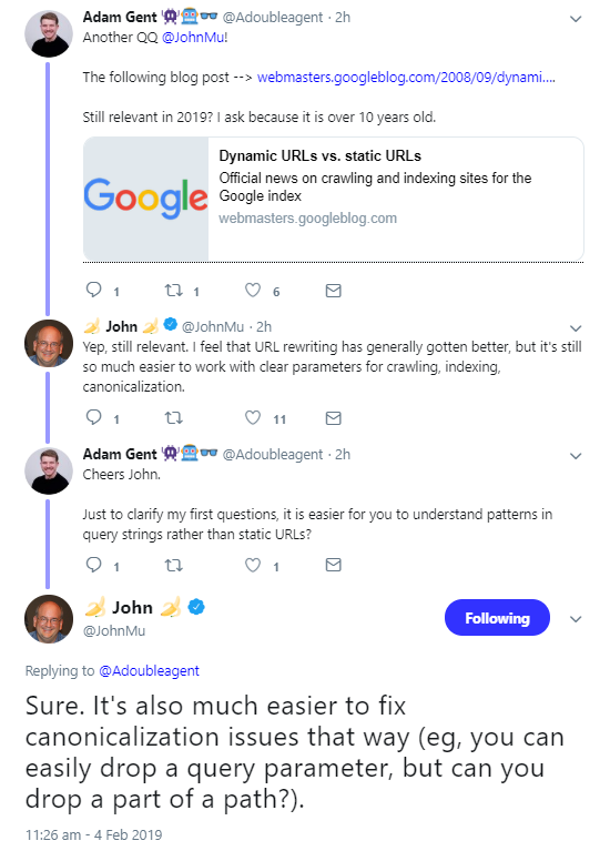 Google rät vom Rewriting für dynamische URLs ab