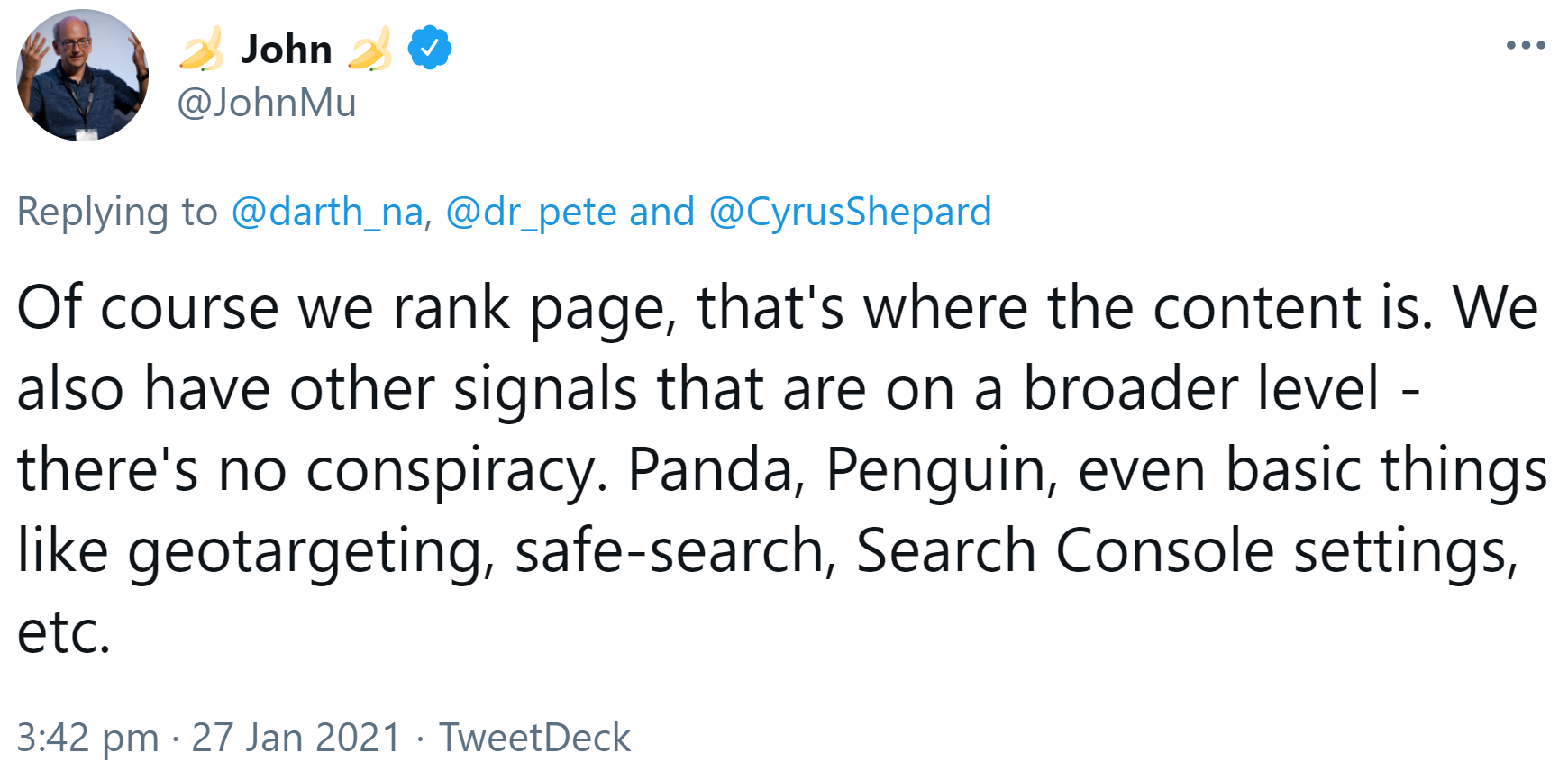 Google: Ranking sowohl auf Seiten- als auch auf höherer Ebene