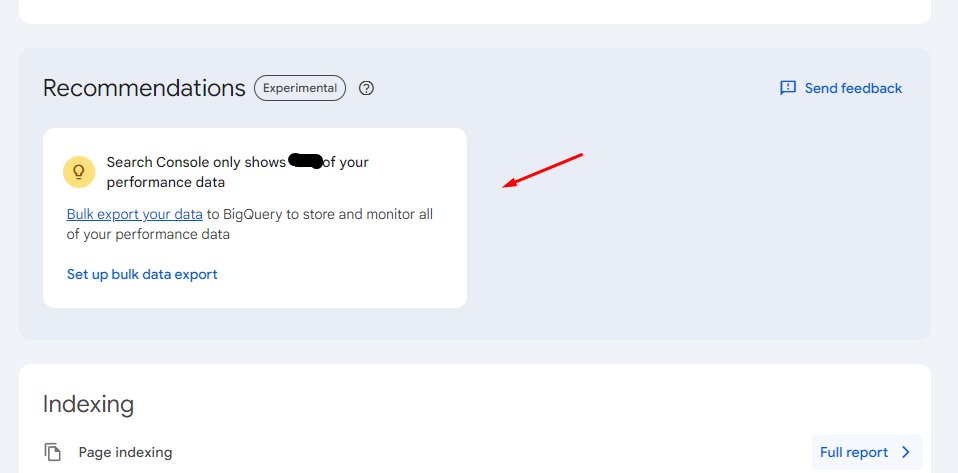 Google Search Console Recommendation: BigQuery verwenden, um alle Daten zu erhalten