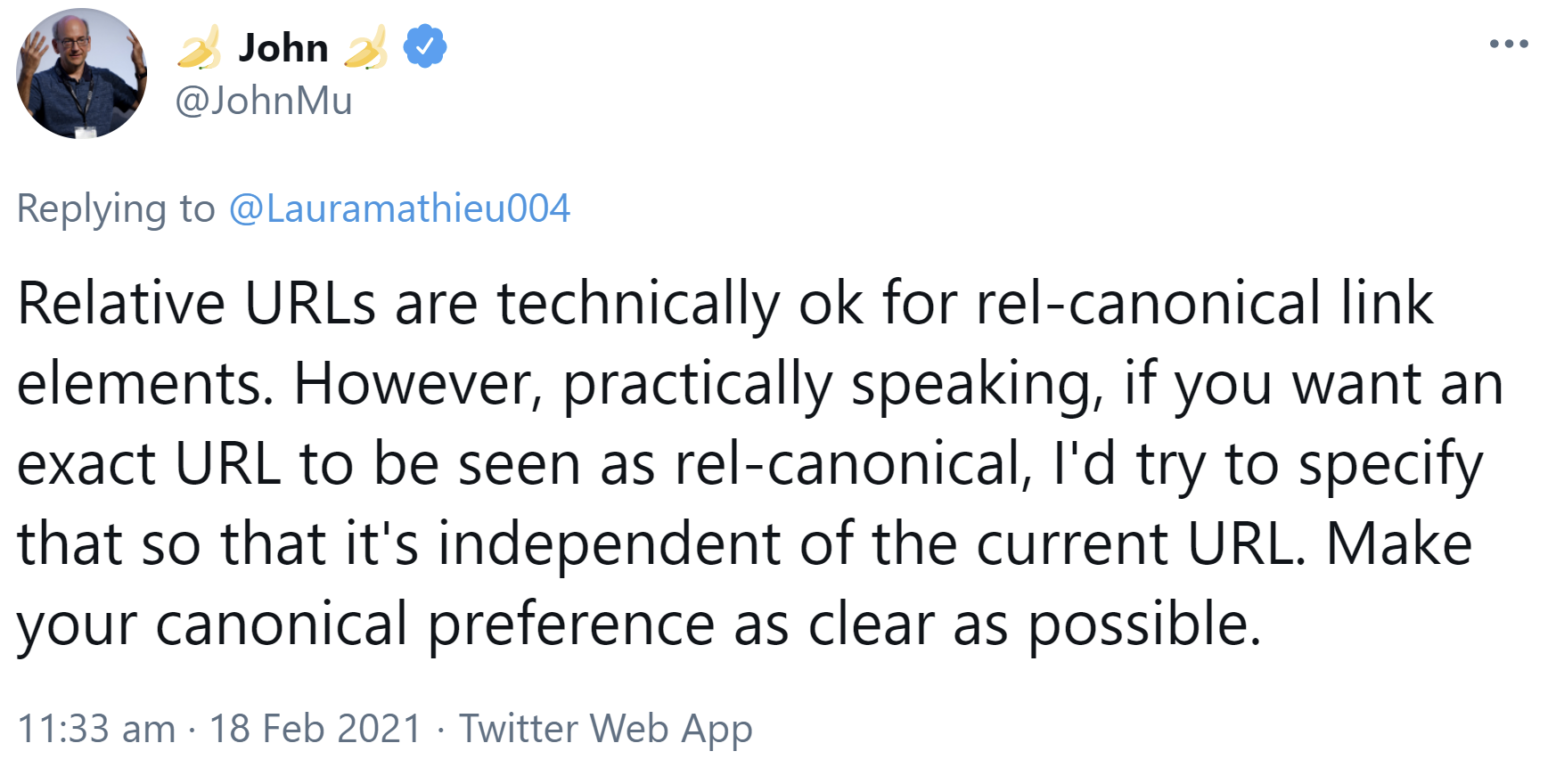 Google: Auch relative URLs können für Canonical-Links verwendet werden