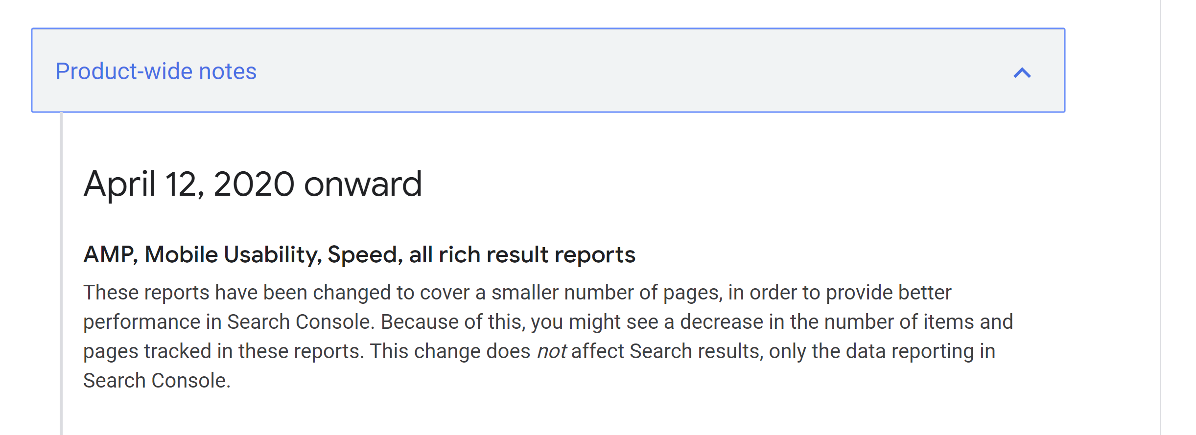 Google: Berichte in Search Console werden verkleinert