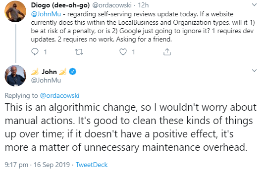 Google-Update zu Reviews: keine Penalties zu befürchten