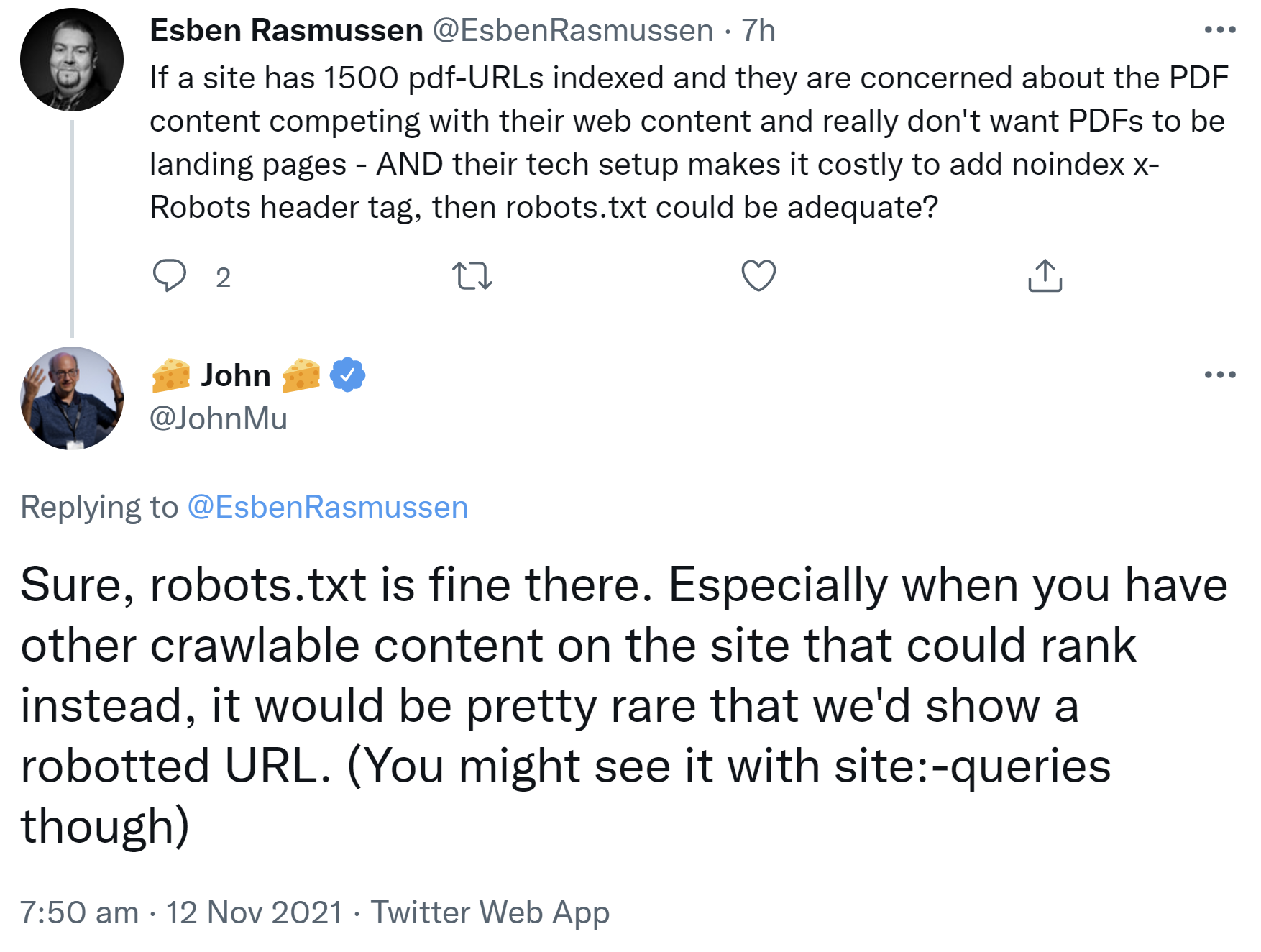 Google: Robots.txt ist eine Alternative, um Canonical zu bestimmen