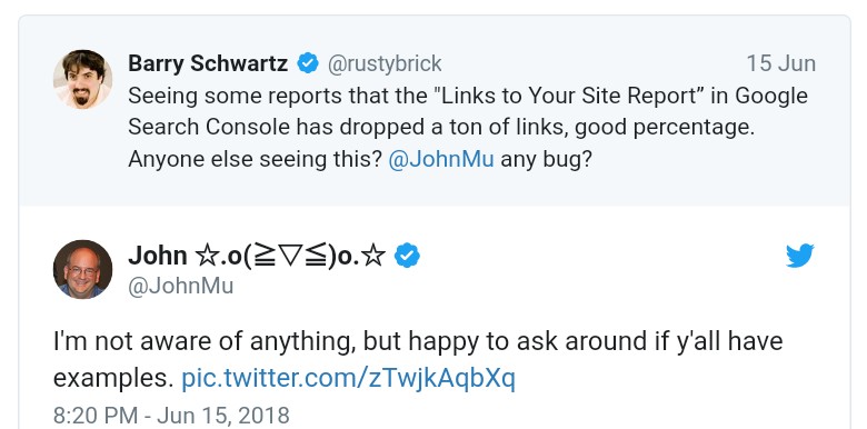 Google: Rückgang der angezeigten Links in der GSC