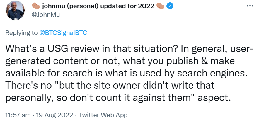 Google: Schlechte Inhalte zählen auch dann, wenn sie offensichtlich nicht vom Betreiber der Website stammen