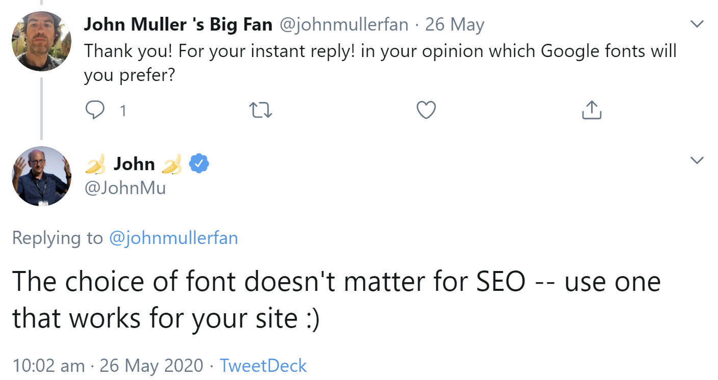 Google: Die Schriftart spielt keine Rolle für SEO