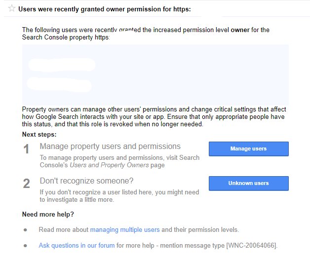 Google Search Console: Hinweis bei Freischaltung per Google Analytics