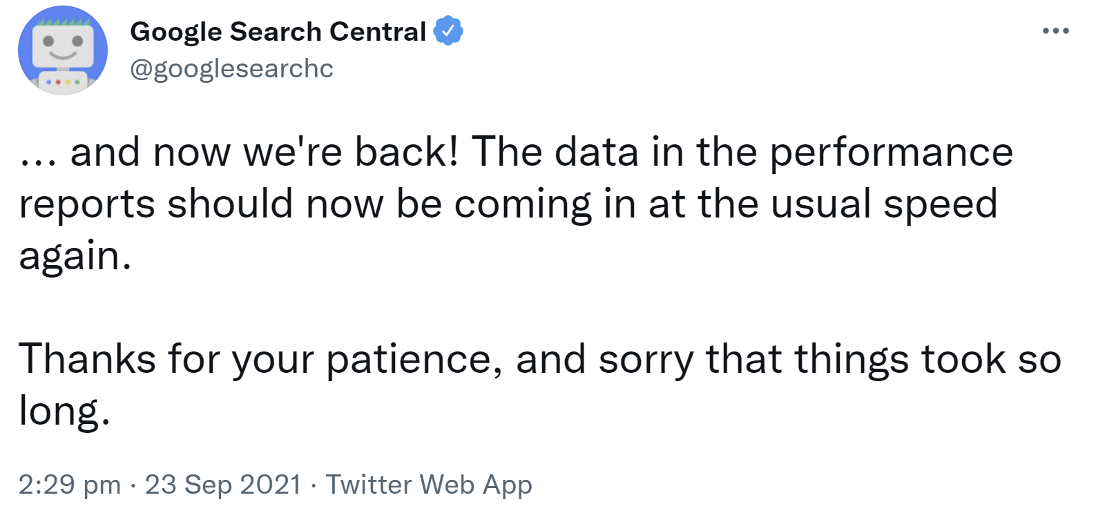 Google Search Console liefert wieder aktuelle Daten