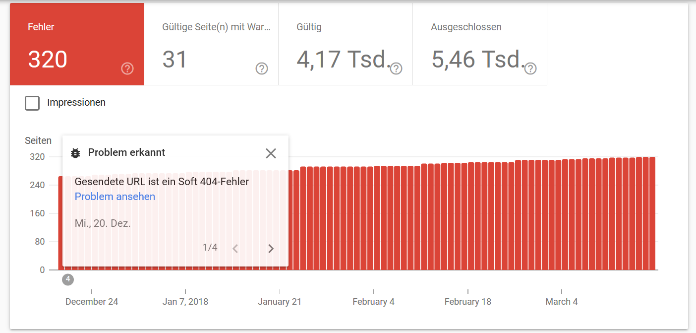 Neue Google Search Console: Hinweiskarte