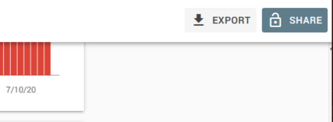 Google Search Console: Button zum Teilen eines Berichts