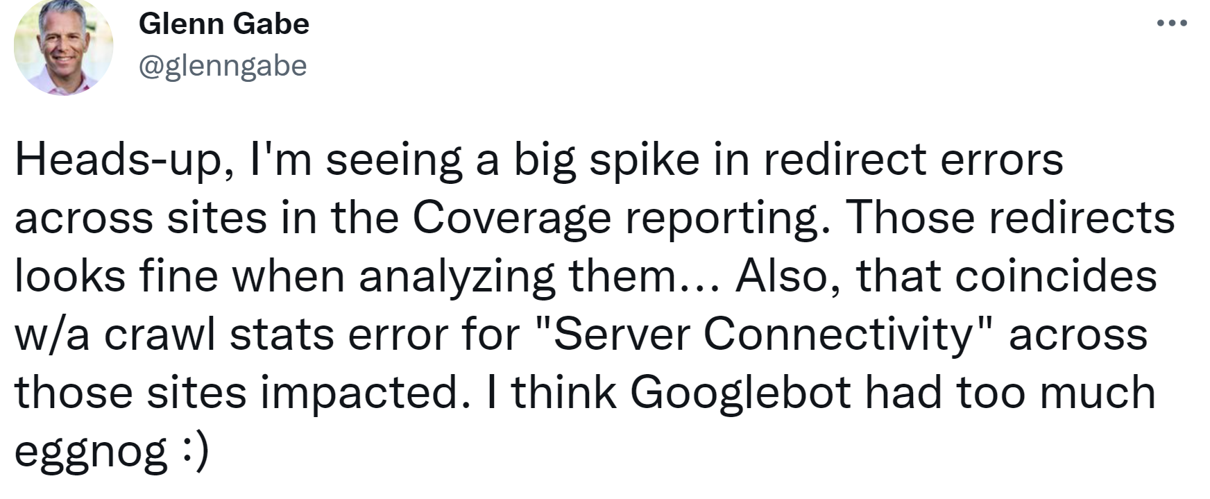 In der Google Search Console gemeldete Umleitungsfehler erweisen sich laut Glenn Gabe als unproblematisch