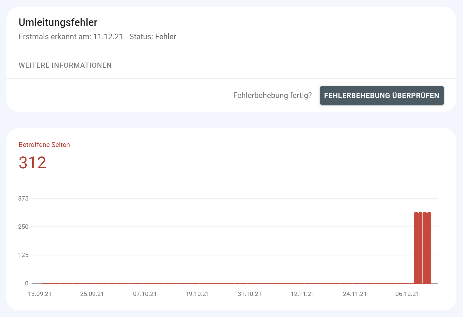 Google Search Console: auf einmal viele Umleitungsfehler