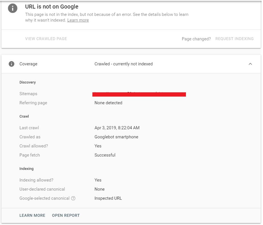 Google Search Console: URL nicht indexiert