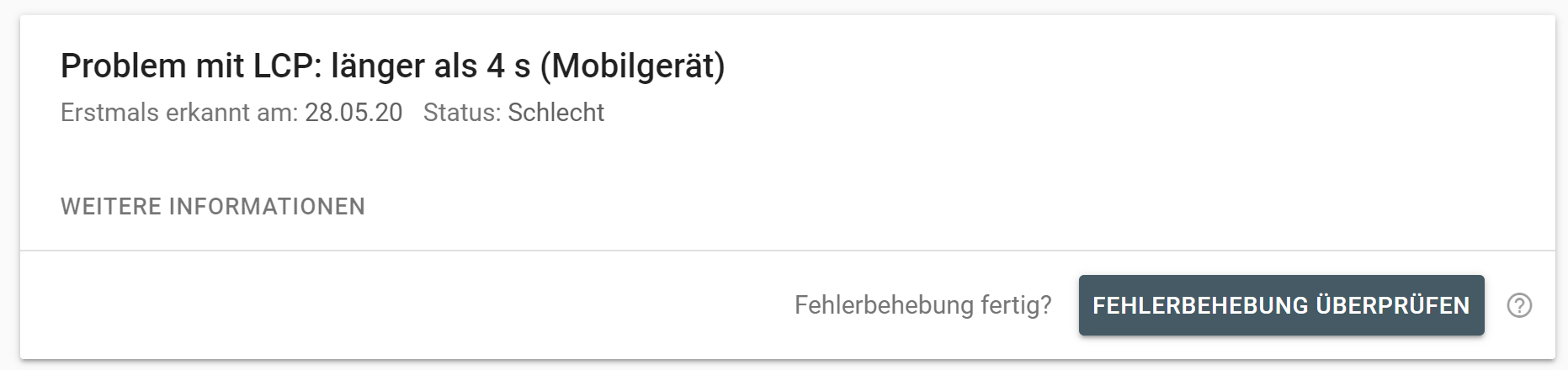 Core Web Vitals: Fehlerbehebung überprüfen